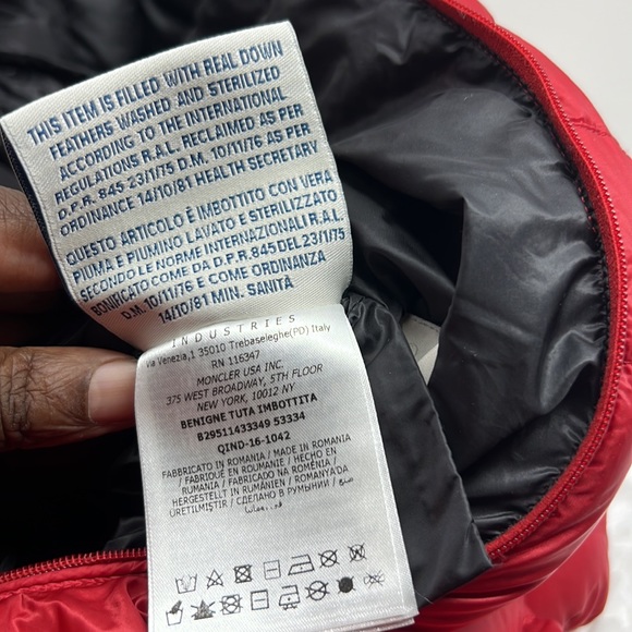 MONCLER BENIGNE TUTA IMBOTTITA BENIGNE FILLED SNOW SUIT 3-6Months 62cm - Picture 12 of 15